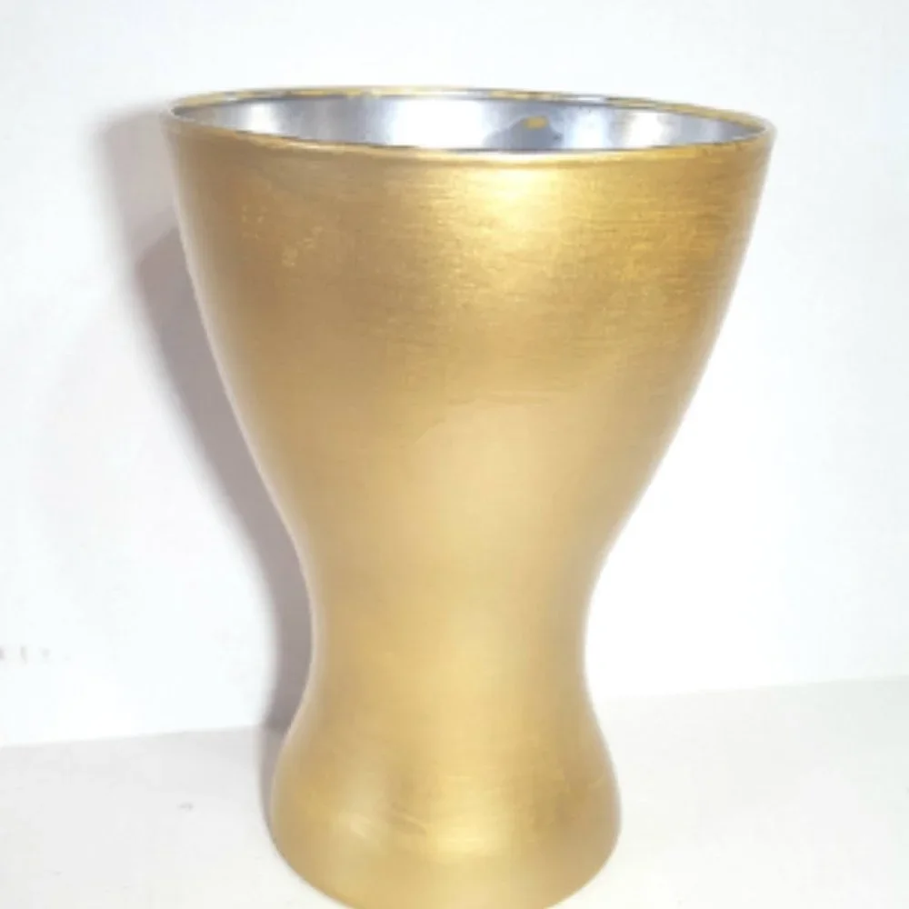 NEW Painted gold and silver vase, 7.5 inches tall, Christmas and Fall decor - Picture 4 of 4